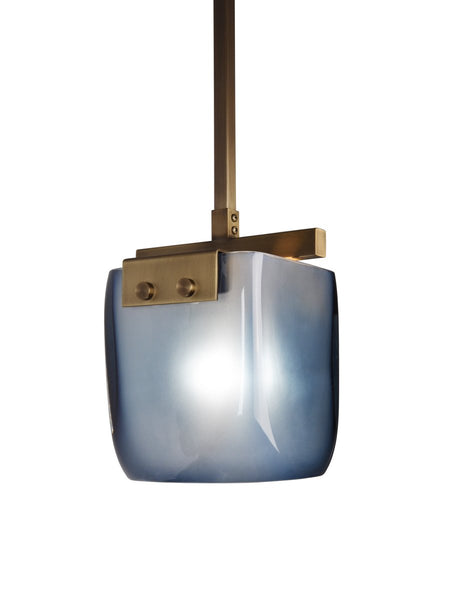 Light Antique Brass with Blue Frosted 